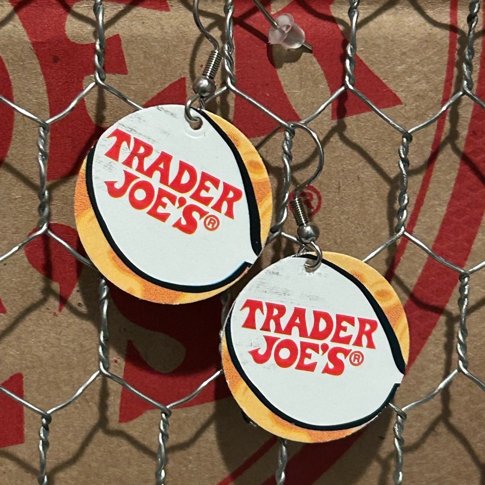 Trader Joe’s earrings circle with logo